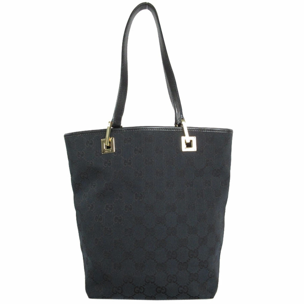 Gucci Handbag Tote Bag GG Canvas Leather Black